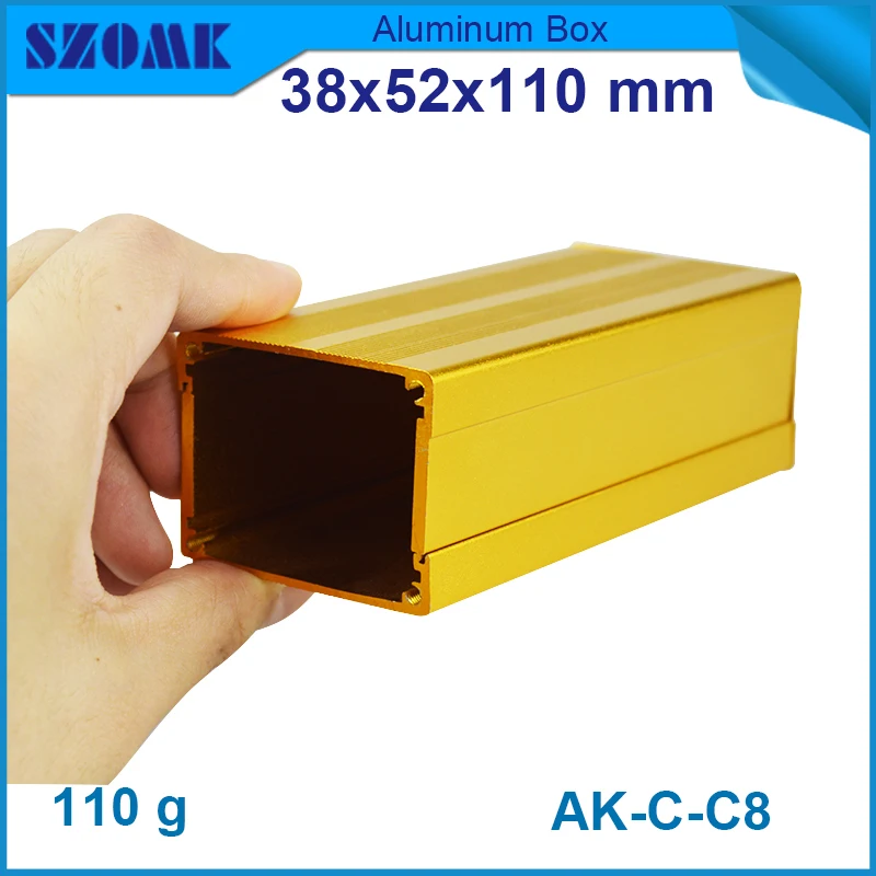 Golden color aluminum power distribution box 38(H)x52(W)x110(L)mm in powder coating and anodizing with panles and screws
Golden color aluminum power distribution box 38(H)x52(W)x110(L)mm in powder coating and anodizing with panles and screws