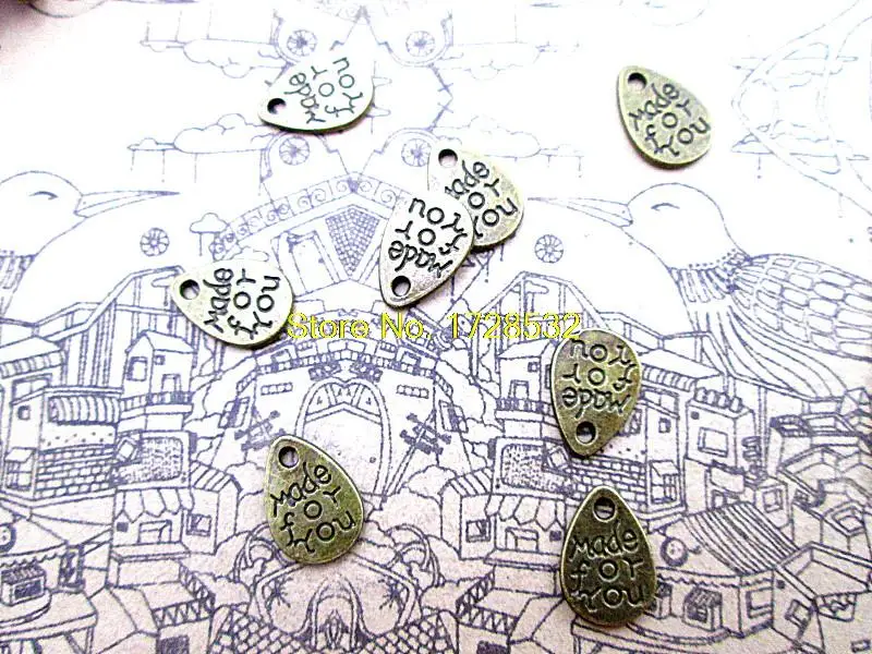 50pcs Made for You Charms bronze tone Tear Drop Made for You Tag Charm Pendants 8x11mm
50pcs Made for You Charms bronze tone Tear Drop Made for You Tag Charm Pendants 8x11mm