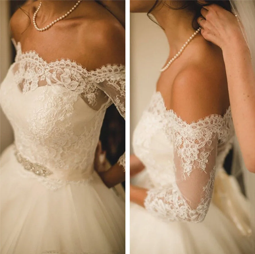 Handmade New Lace Wedding Boleros Bridal Jackets Top 3/4 Sleeve White Ivory Off Shoulder Wraps Women Capes
Handmade New Lace Wedding Boleros Bridal Jackets Top 3/4 Sleeve White Ivory Off Shoulder Wraps Women Capes