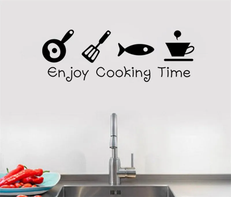Kitchen wall stickers Spoon Fork restaurant adesivo de paredes decals art posters Sofa Wall Home Decoration | Дом и сад