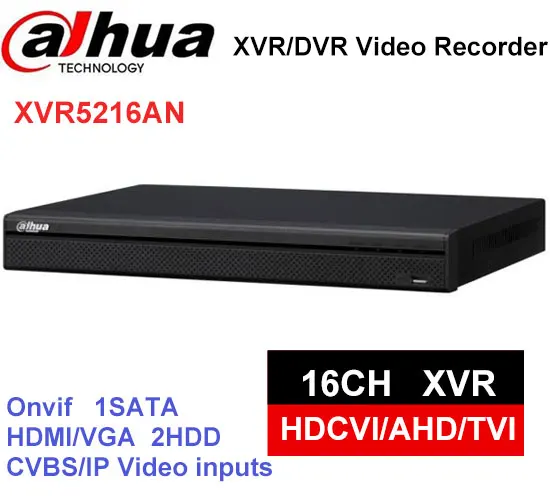 Dahua XVR5216AN видеомагнитофон 16ch 1080 P Поддержка HDCVI/AHD/TVI/CVBS/IP Камера Встроенный 2 HDD