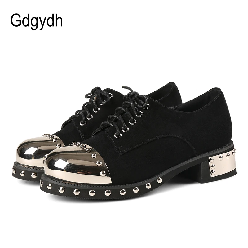 Gdgydh Sexy Rivet Women Gothic Shoes Mid Heel Metal Decoration Platform Heels Ladies Pumps Genuine Leather Chunky Heels Lace Up
Gdgydh Sexy Rivet Women Gothic Shoes Mid Heel Metal Decoration Platform Heels Ladies Pumps Genuine Leather Chunky Heels Lace Up
