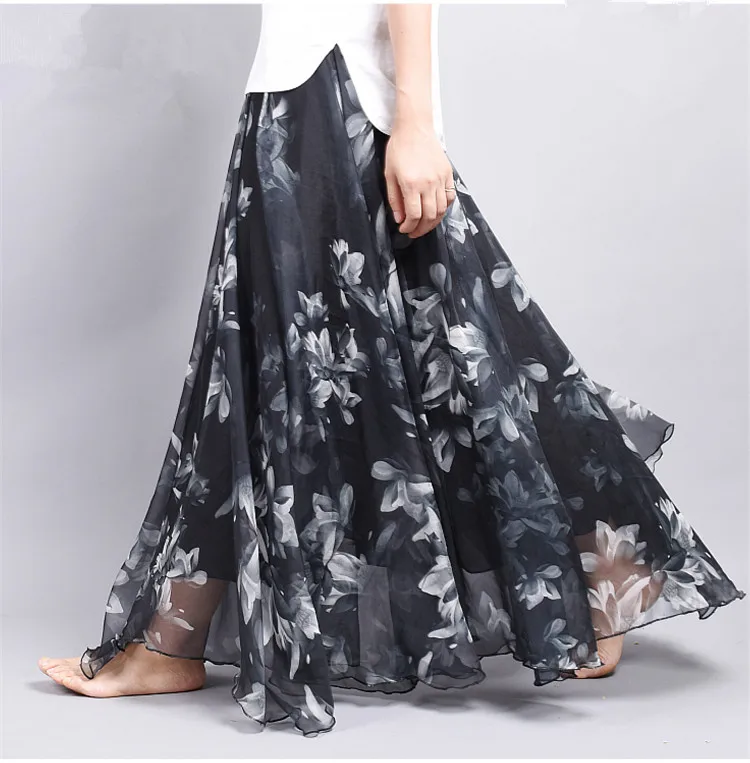 Elegant Fancy Flower Print Long Skirt Women Fashion Elastic Waist Big Swing Floral Chiffon Maxi Skirts Long Saia
Elegant Fancy Flower Print Long Skirt Women Fashion Elastic Waist Big Swing Floral Chiffon Maxi Skirts Long Saia