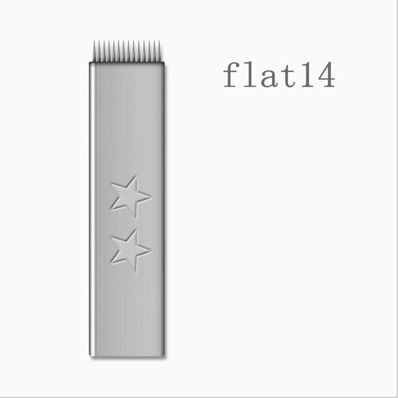 50 pcs flat 14 pins needles Blade Lamina Tebori Goochine Microblading for Permanent Makeup Manual pen use for fog eyebrow tattoo
50 pcs flat 14 pins needles Blade Lamina Tebori Goochine Microblading for Permanent Makeup Manual pen use for fog eyebrow tattoo