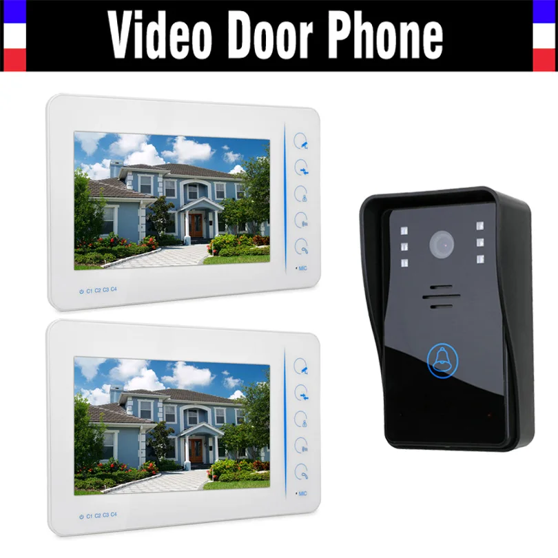 

7" Touch Screen Video Doorbell Door Phone Intercom System Video Doorphone Interphone Kits Support 4 Channel CCTV Camera