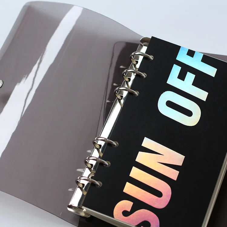 Harphia A5 A6 PVC Black Notebook Planner Accessory Office School Stationery Transparent Concise 6 Holes Binder Spiral Cover
Harphia A5 A6 PVC Black Notebook Planner Accessory Office School Stationery Transparent Concise 6 Holes Binder Spiral Cover