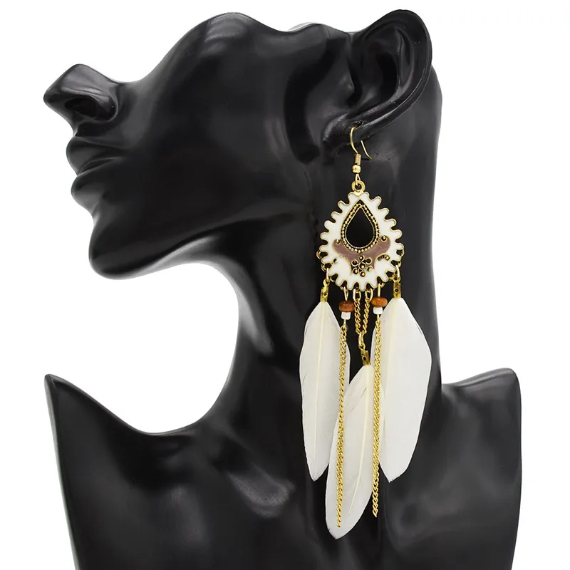 4 Colors Bohemian Vintage Feather Pendant Tassels Drop Earrings Enamel Ethnic Long Dangle Earrings French Hook Earrings Jewelry
4 Colors Bohemian Vintage Feather Pendant Tassels Drop Earrings Enamel Ethnic Long Dangle Earrings French Hook Earrings Jewelry