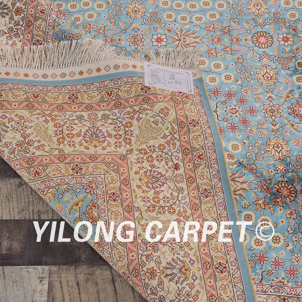 Yilong 6'x9' Blue all-over handmade hand knotted modern oriental carpet (LH07A6x9)
Yilong 6'x9' Blue all-over handmade hand knotted modern oriental carpet (LH07A6x9)