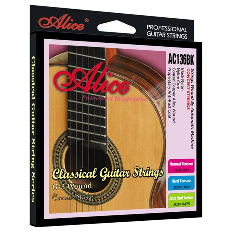 High Quality Alice AC136BK Classical Guitar Strings Black Nylon Coated Copper Alloy Wound Anti-rust Guitar Accessories
High Quality Alice AC136BK Classical Guitar Strings Black Nylon Coated Copper Alloy Wound Anti-rust Guitar Accessories