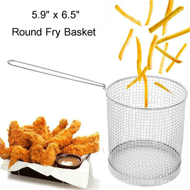 Stainless Steel Frying Basket Colander Filter Screen Commercial Round Fried Blue Fried Chicken Wings Basket Food Basket
Stainless Steel Frying Basket Colander Filter Screen Commercial Round Fried Blue Fried Chicken Wings Basket Food Basket