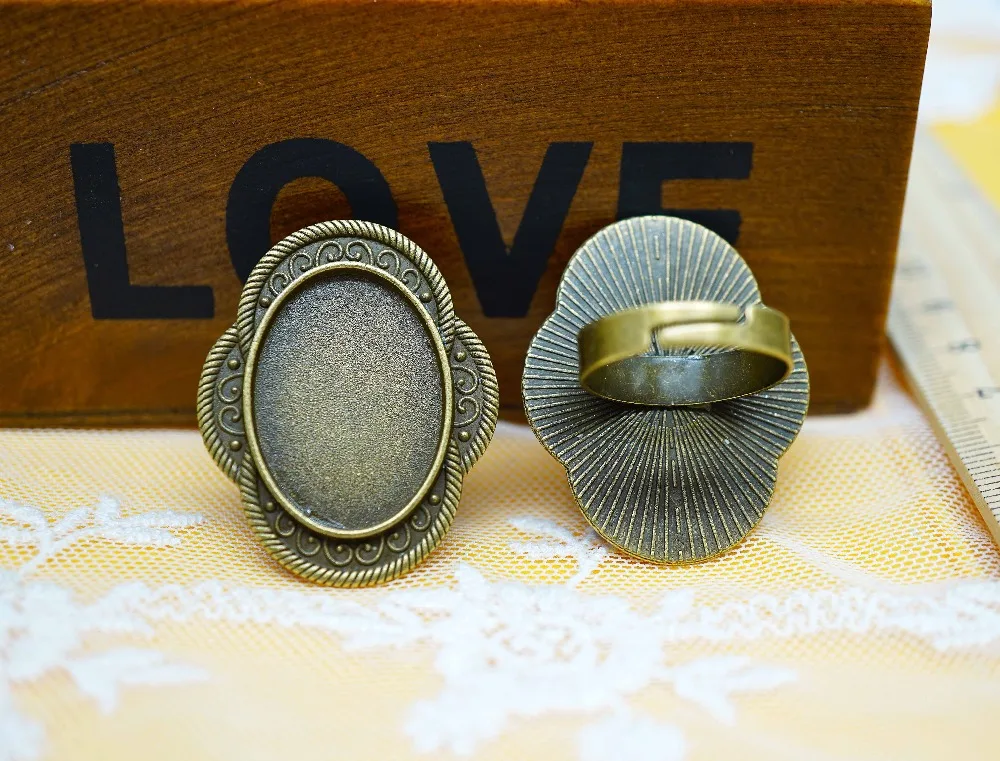 2PCS/lot Oval inner size 18MM x 25MM metal Adjustable Ring Settings for making diy jewelry women hand made rings cabochon supply
2PCS/lot Oval inner size 18MM x 25MM metal Adjustable Ring Settings for making diy jewelry women hand made rings cabochon supply