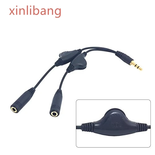 3.5mm Stereo Male to Double 3.5mm Female Audio Headphone Y Splitter Cable with Volume Control Switch
3.5mm Stereo Male to Double 3.5mm Female Audio Headphone Y Splitter Cable with Volume Control Switch
