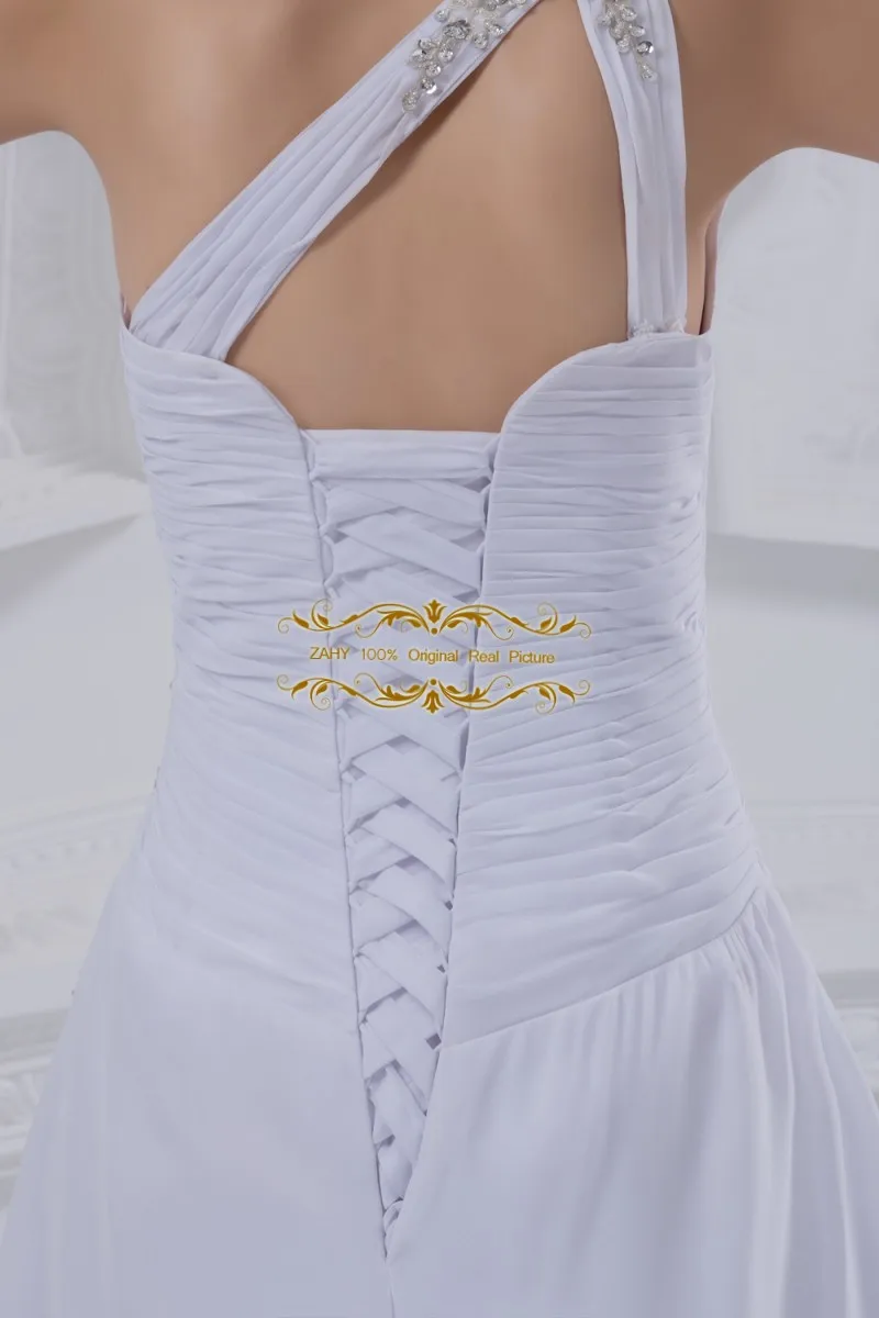 White Mariee Vestido New Fashion Beading Wedding Gown One Shoulder Chiffon Court Train Bridal Gown Lace Up Crystal Wedding Dress
White Mariee Vestido New Fashion Beading Wedding Gown One Shoulder Chiffon Court Train Bridal Gown Lace Up Crystal Wedding Dress