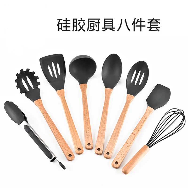 8pcs set Silicone Kitchenware Set Kitchenware Eggbeater Scoop Household Wood Handle Cooking Tools Shovel Oil Brush
8pcs set Silicone Kitchenware Set Kitchenware Eggbeater Scoop Household Wood Handle Cooking Tools Shovel Oil Brush