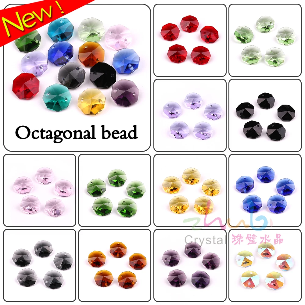 40Pcs Chinese Jewelry Beading 14mm Facetd Glass Loose Spacer Octagon Beads DIY With Double Holes Crystal Pendant For Chandeliers
40Pcs Chinese Jewelry Beading 14mm Facetd Glass Loose Spacer Octagon Beads DIY With Double Holes Crystal Pendant For Chandeliers