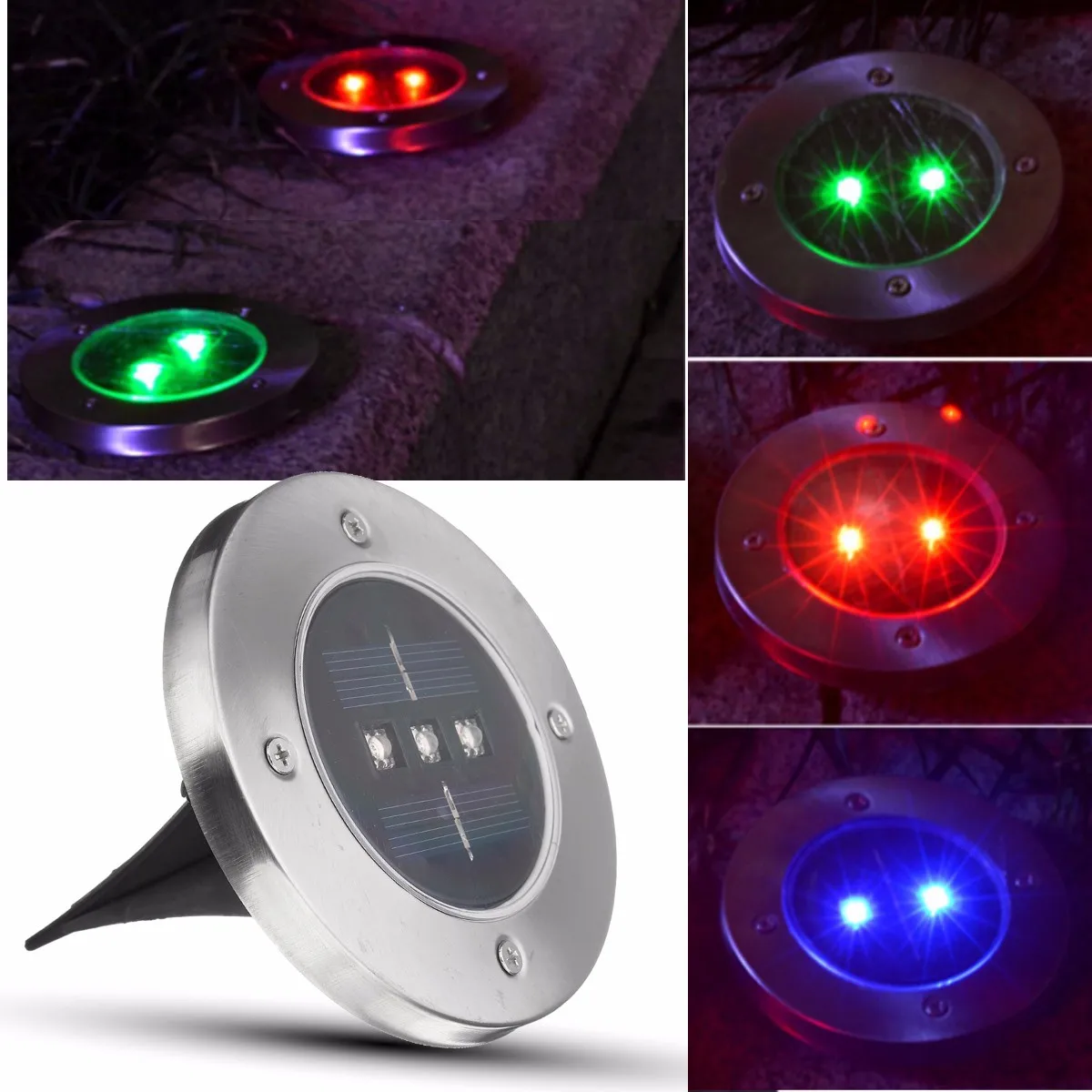 Solar Powered 3 LED Solar Light Outdoor LED Garden Light Lawn Path Yard Fence Stainless Steel Buried Inground Lamp
Solar Powered 3 LED Solar Light Outdoor LED Garden Light Lawn Path Yard Fence Stainless Steel Buried Inground Lamp