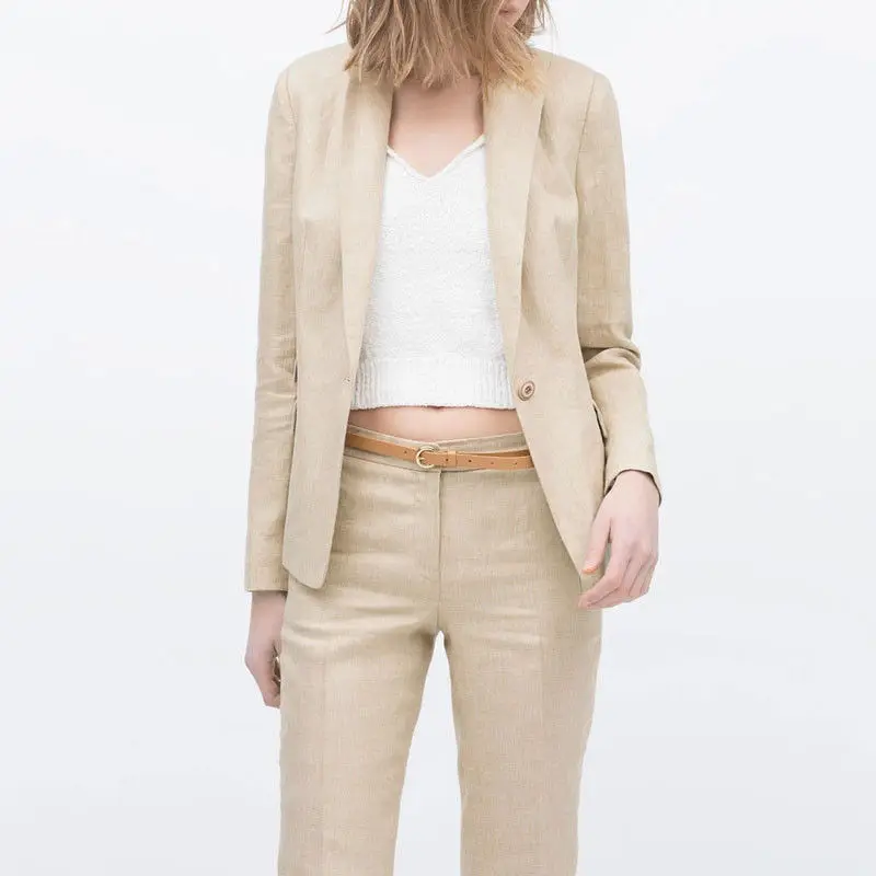 New Khaki Pants Suits For Women One Button Office Uniform Style 2 Piece Blazer Set Trouser Suit B28
New Khaki Pants Suits For Women One Button Office Uniform Style 2 Piece Blazer Set Trouser Suit B28