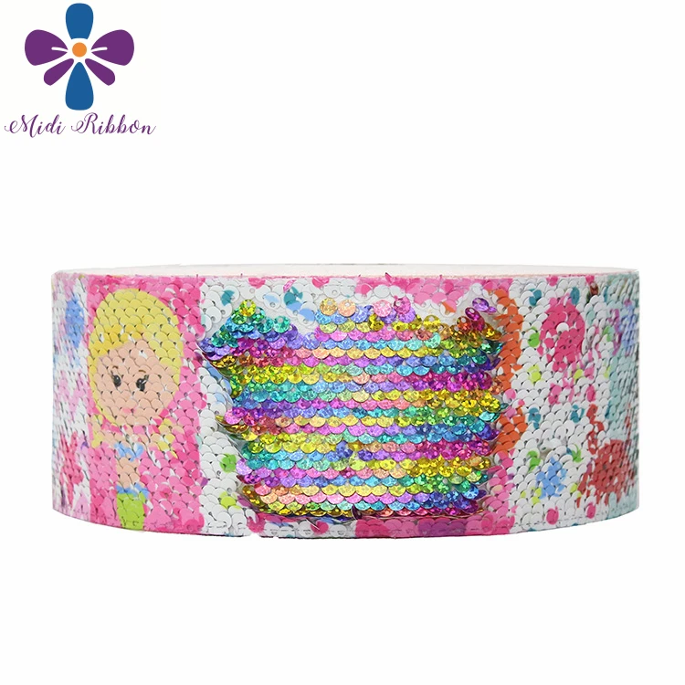 3"75mm Mermaid Girl Starfish Pink Waves Printed Double Reversible Hologram Rainbow Sequin Ribbon DIY Hair Bowknots 46yards
3"75mm Mermaid Girl Starfish Pink Waves Printed Double Reversible Hologram Rainbow Sequin Ribbon DIY Hair Bowknots 46yards