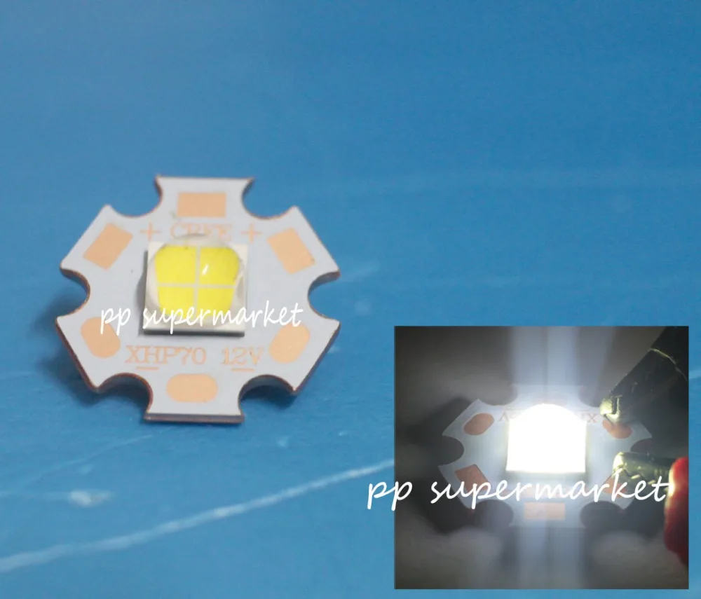 2 шт./лот CREE XHP70 30W32W LED 4022LM 6В/12В четыре чипа 20 мм медная печатная плата сверхъяркая