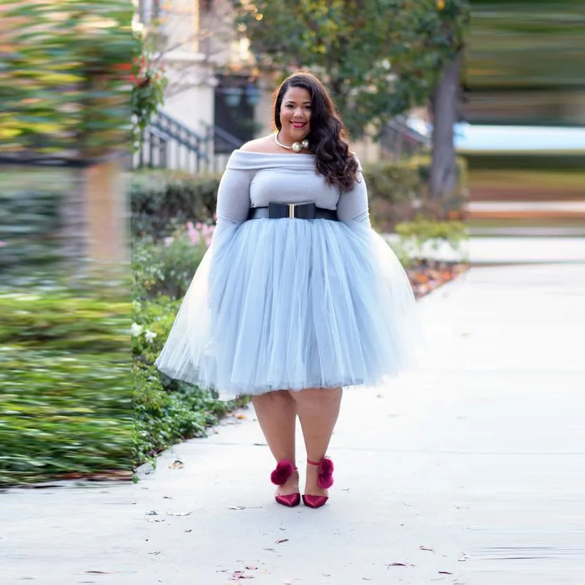 Plus Size Women Skirts Elastic Waistline A Line Knee Length Puffy Tulle Tutu Skirt Personalized Puffy Light Blue Skirt
Plus Size Women Skirts Elastic Waistline A Line Knee Length Puffy Tulle Tutu Skirt Personalized Puffy Light Blue Skirt