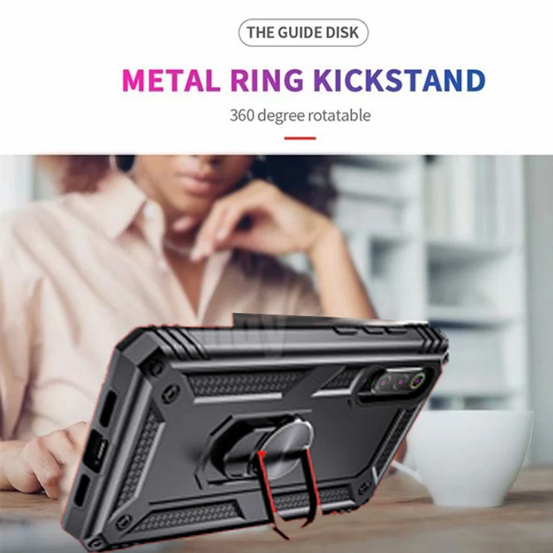 Luxury Armor Metal Ring Kicksand Case For Samsung Galaxy M20 Phone Cover M10 Shockproof Bumper Car Holder Coque | Мобильные телефоны