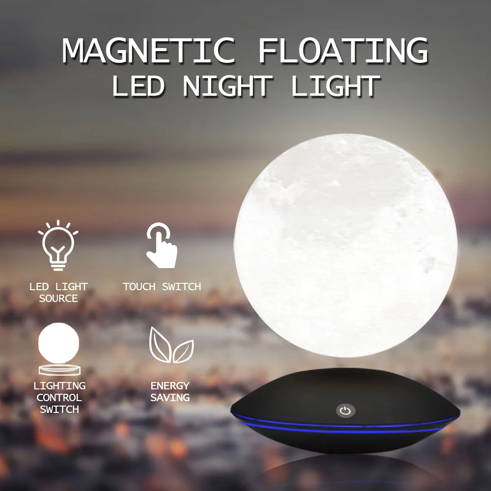 Magnetic Levitating 13.5CM 3D Moon Lamp 360 Rotating Night Light Floating Touch Romantic Gift Home Decoration for Bedroom Desk
Magnetic Levitating 13.5CM 3D Moon Lamp 360 Rotating Night Light Floating Touch Romantic Gift Home Decoration for Bedroom Desk