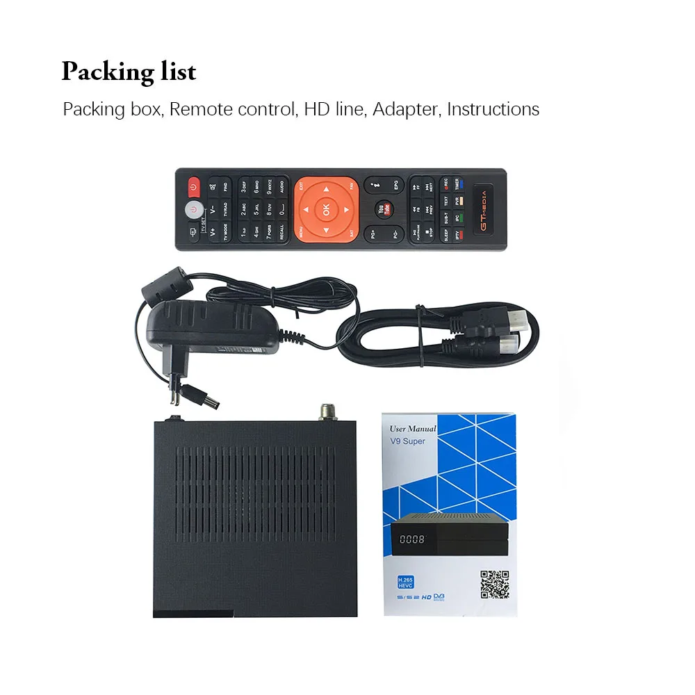 GTMedia Freesat V9 Super Full HD H.265 DVB-S2 decoder Satellite Receiver Same Built Wifi V8 Nova Europe line Free DVB S2 recepto
GTMedia Freesat V9 Super Full HD H.265 DVB-S2 decoder Satellite Receiver Same Built Wifi V8 Nova Europe line Free DVB S2 recepto