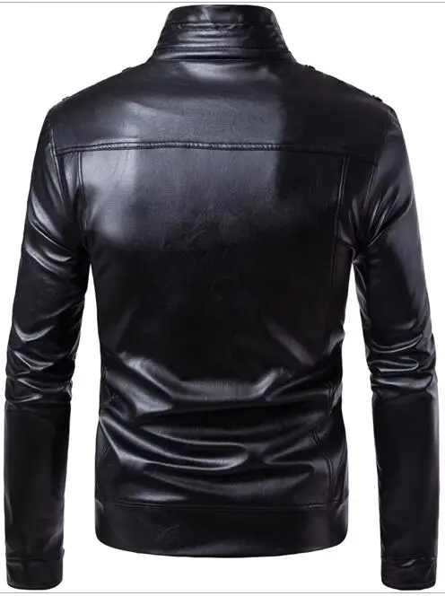 Stand collar leather jacket men motorcycle coat mens jackets Multi-button decoration clothes personalized stage street fashion
Stand collar leather jacket men motorcycle coat mens jackets Multi-button decoration clothes personalized stage street fashion