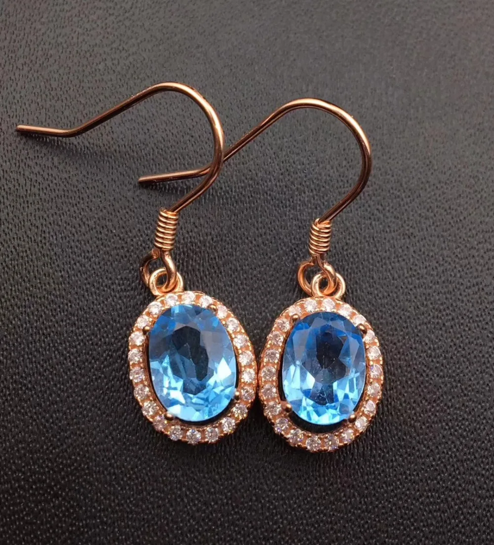 Fashion Elegant round natural blue topaz drop earrings Natural gemstone earrings 925 silver female wedding earrings jewelry
Fashion Elegant round natural blue topaz drop earrings Natural gemstone earrings 925 silver female wedding earrings jewelry