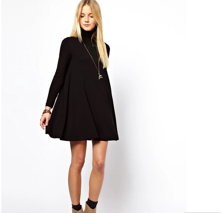 New fashion women Dresses full sleeve solid Turtleneck above knee shirt Dress for Girls gift Clothing Autumn spring qt034
New fashion women Dresses full sleeve solid Turtleneck above knee shirt Dress for Girls gift Clothing Autumn spring qt034