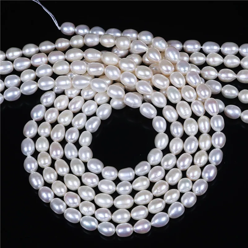 Пресноводный жемчуг в форме риса размер 6 7 мм 16 дюймов на нить|pearl for making jewelry|loose