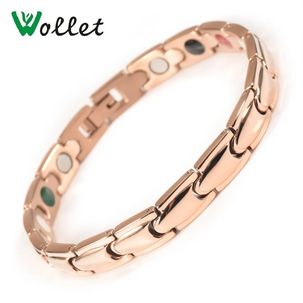 Wollet Jewelry 316L Stainless Steel Bracelet for Men Women Rose Gold Color 5 IN 1 Magnetic Infrared Germanium Powder Tourmaline
Wollet Jewelry 316L Stainless Steel Bracelet for Men Women Rose Gold Color 5 IN 1 Magnetic Infrared Germanium Powder Tourmaline