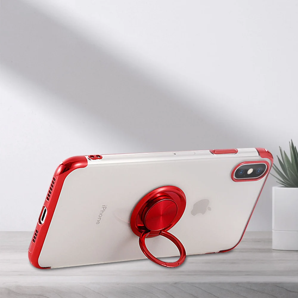 Чехол для Apple Iphone 11 Pro Max XS MAX XR X прозрачный мягкий чехол-подставка с кольцом на