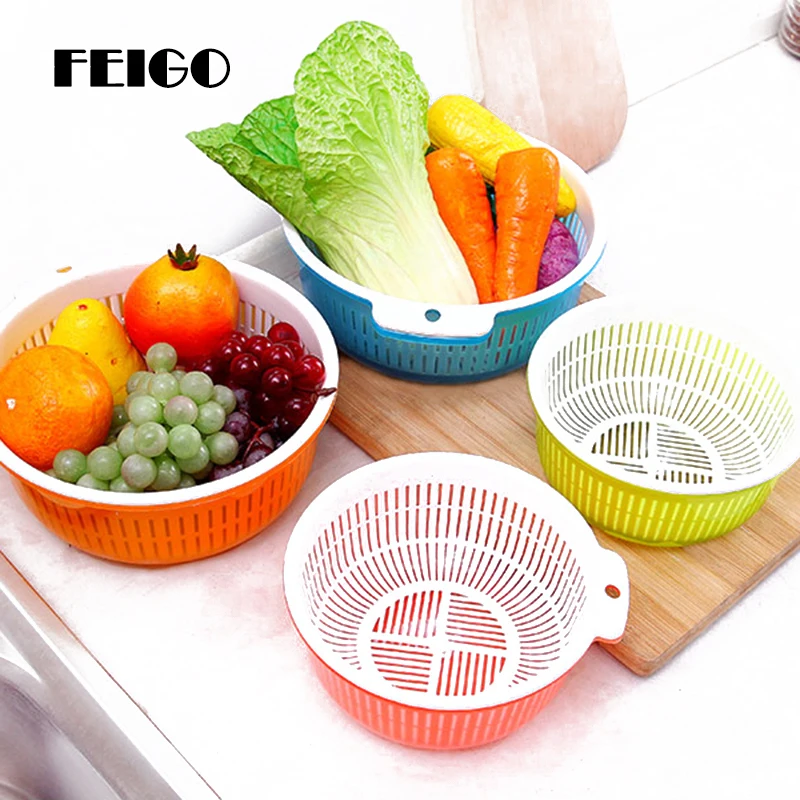 FEIGO Fruits Vegetable Drain Basket Double Fruits Basket Removable Washable Kitchen Vegetable Baskets Kitchen Accessories F708
FEIGO Fruits Vegetable Drain Basket Double Fruits Basket Removable Washable Kitchen Vegetable Baskets Kitchen Accessories F708