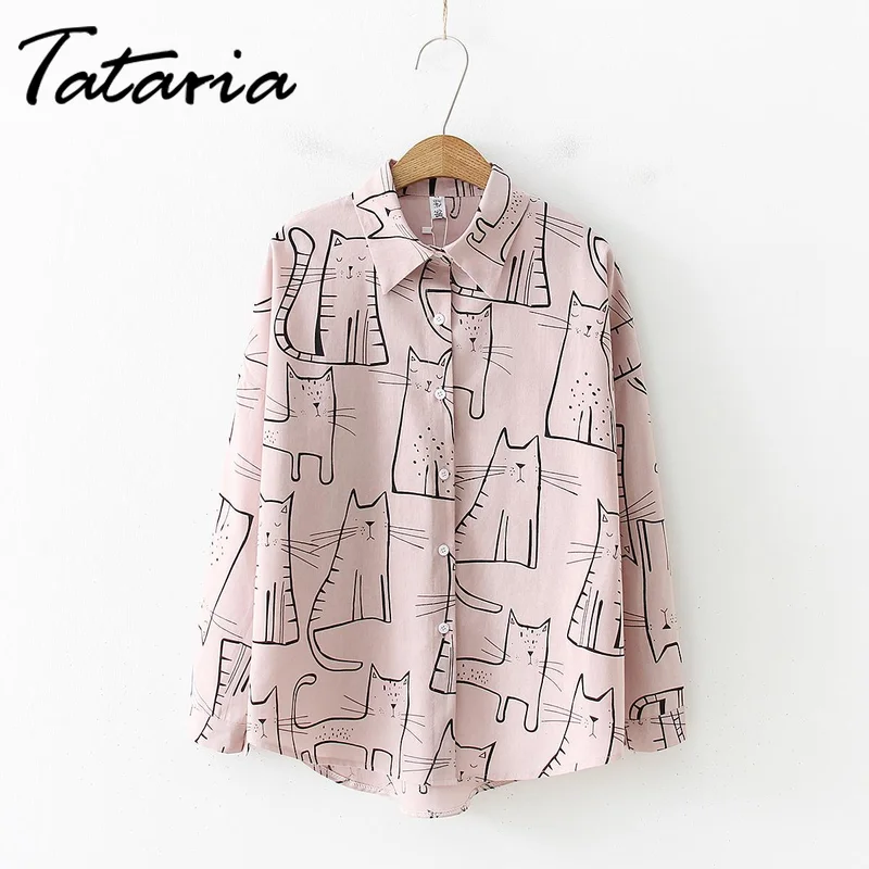 Женская блузка с отложным воротником Tataria повседневная Элегантная длинными