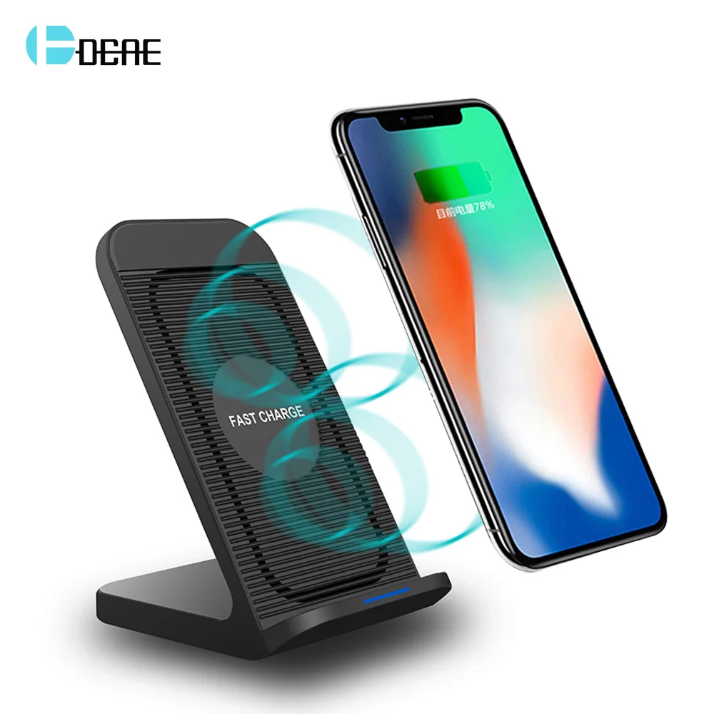 Беспроводное зарядное устройство Qi DCAE 10 Вт для Samsung S20 S10 S9 быстрая Беспроводная
