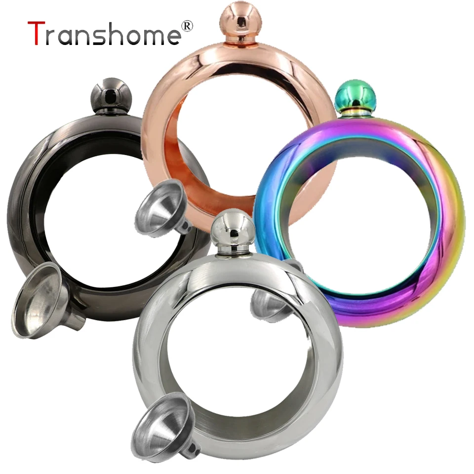 Transhome Bracelet Flask 3.5oz Stainless Steel Hip Flask Ring 100ml Wine Flask For Whiskey with Funnel Bracelet Bottle For Bar
Transhome Bracelet Flask 3.5oz Stainless Steel Hip Flask Ring 100ml Wine Flask For Whiskey with Funnel Bracelet Bottle For Bar