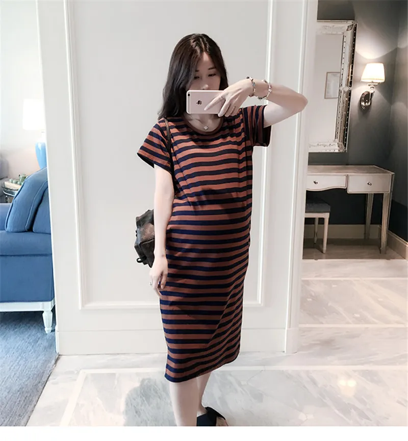 Summer Striped Long Maxi Dress Short Sleeve MOM O-Neck Cotton Maternity Dress For Pregnancy Woman M-XXL
Summer Striped Long Maxi Dress Short Sleeve MOM O-Neck Cotton Maternity Dress For Pregnancy Woman M-XXL