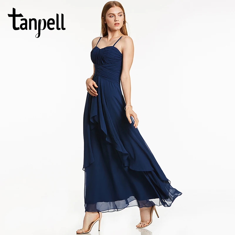 Tanpell long evening dress dark navy sleeveless spaghetti straps a line ankle length gown women prom party formal evening dress
Tanpell long evening dress dark navy sleeveless spaghetti straps a line ankle length gown women prom party formal evening dress