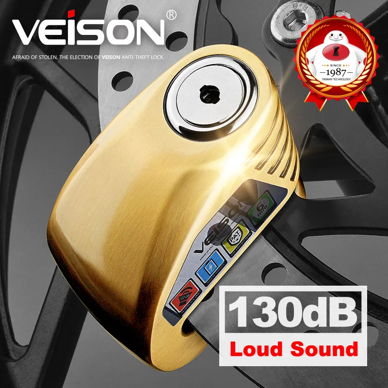 VEISON Motorcycle Waterproof Anti-theft 130dB Alarm Lock Motocross USB Charge Disc Security Warning Lock 6mm Pin Brake Lock
VEISON Motorcycle Waterproof Anti-theft 130dB Alarm Lock Motocross USB Charge Disc Security Warning Lock 6mm Pin Brake Lock