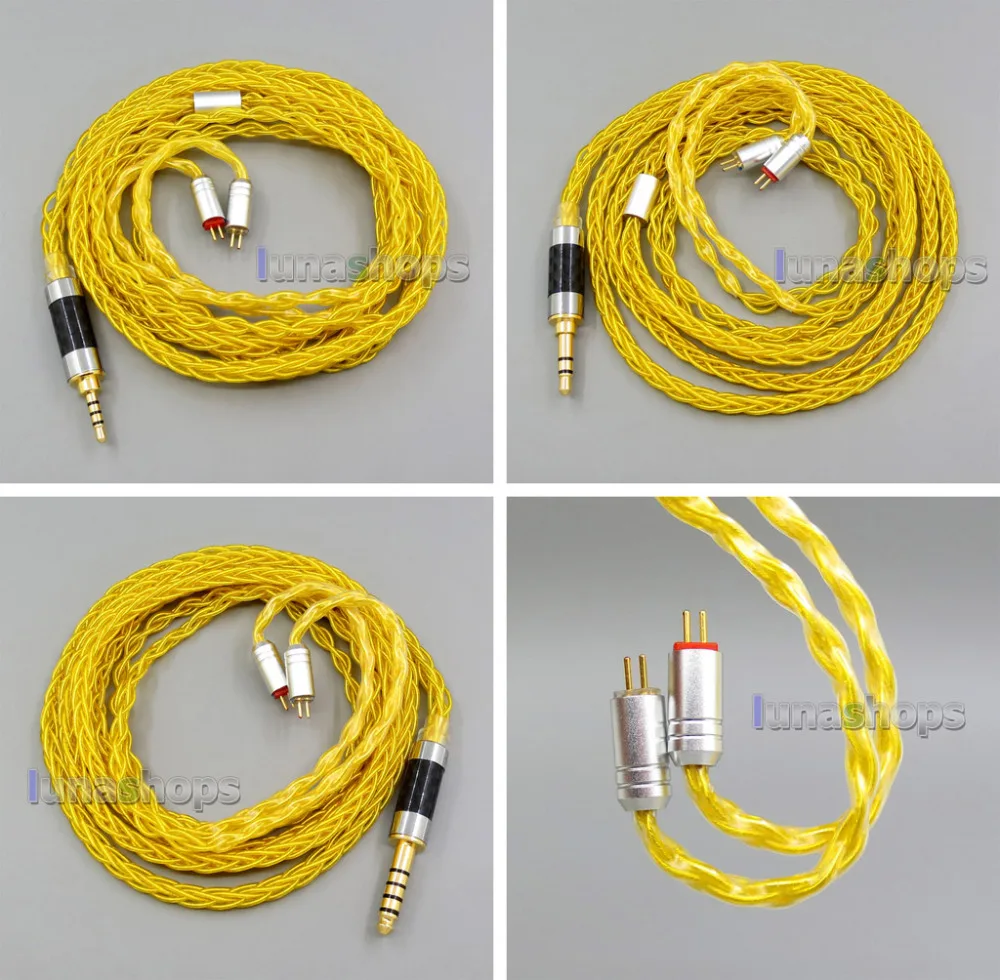 Gold 8 core 2.5mm 3.5mm 4.4mm Balanced Pure Silver Plated OCC Earphone Cable For 0.78mm W4r UM3X Custom 5 12 BA LN006047
Gold 8 core 2.5mm 3.5mm 4.4mm Balanced Pure Silver Plated OCC Earphone Cable For 0.78mm W4r UM3X Custom 5 12 BA LN006047