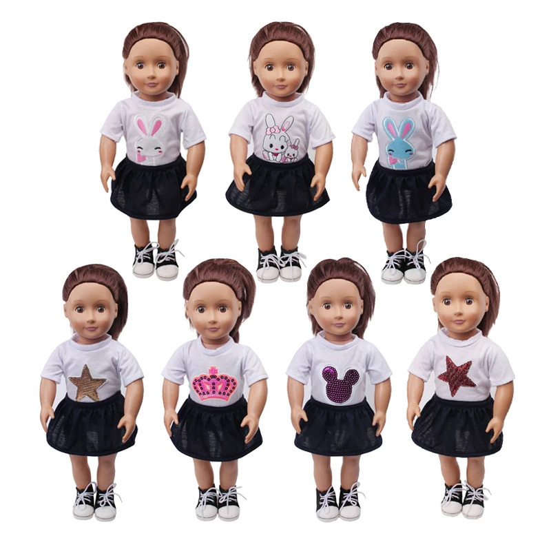Doll clothes Ccartoon 7 color shirt skirt toy accessories fit 18 inch Girl doll and 43 cm baby doll c678-c684
Doll clothes Ccartoon 7 color shirt skirt toy accessories fit 18 inch Girl doll and 43 cm baby doll c678-c684