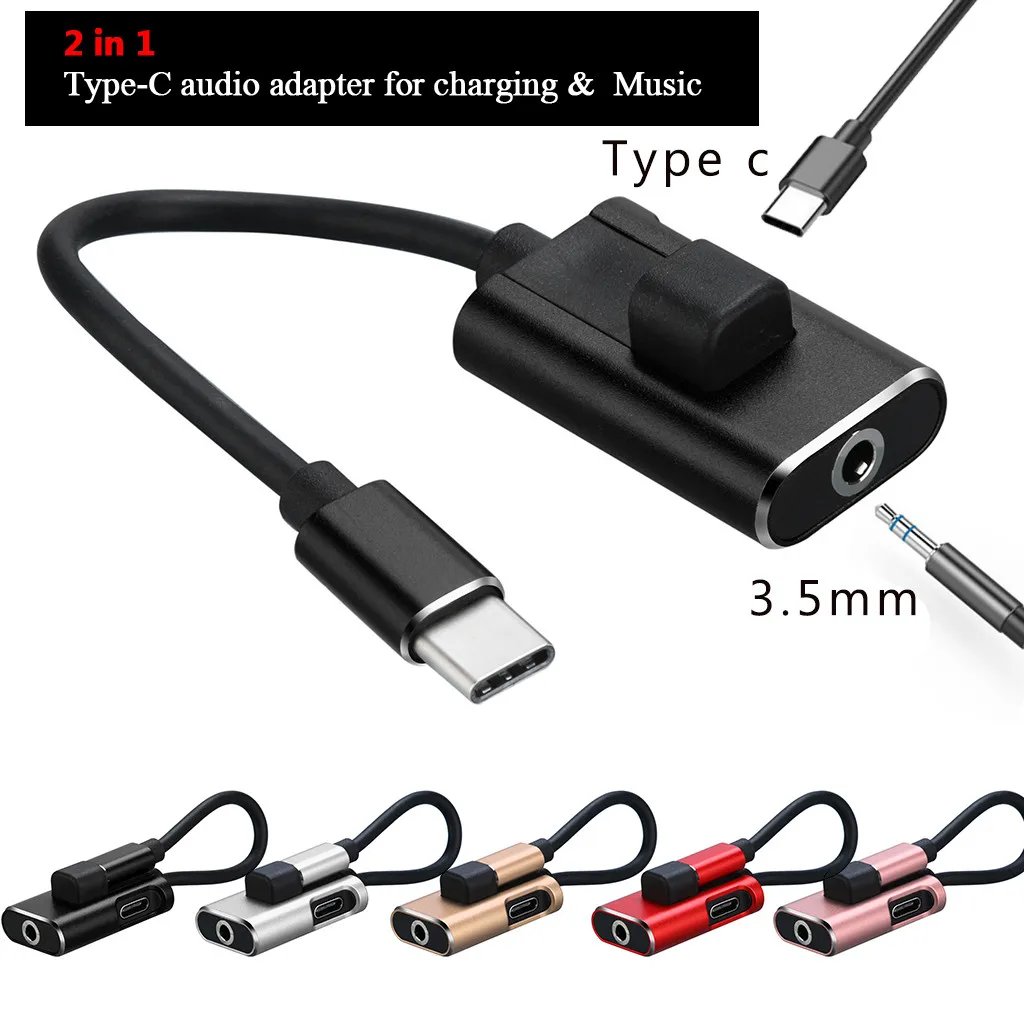 USB C аудио кабель зарядное устройство 2 в 1 Тип до 3 5 мм разъем Aux адаптер для