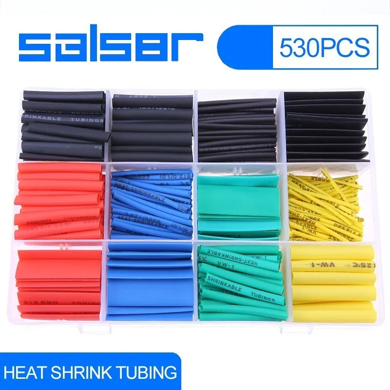 530pcs/set Heat Shrink Tubing Electronic Polyolefin Ratio 2:1 Insulation Shrinkable Tube Assortment Wrap Wire Cable Sleeve Kit
530pcs/set Heat Shrink Tubing Electronic Polyolefin Ratio 2:1 Insulation Shrinkable Tube Assortment Wrap Wire Cable Sleeve Kit