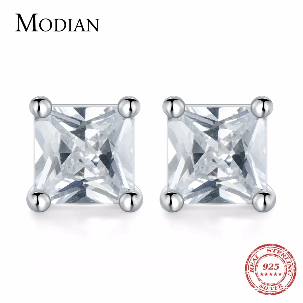 MODIAN горячая распродажа Роскошные 925 стерлингового серебра квадратные серьги