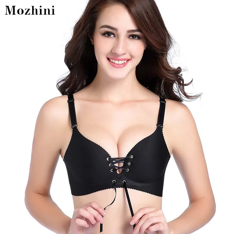 Mozhini Sexy One Piece Seamless Push Up Bras for Women Underwear Gather Bow Adjusted-straps Black Padded Women Bras
Mozhini Sexy One Piece Seamless Push Up Bras for Women Underwear Gather Bow Adjusted-straps Black Padded Women Bras