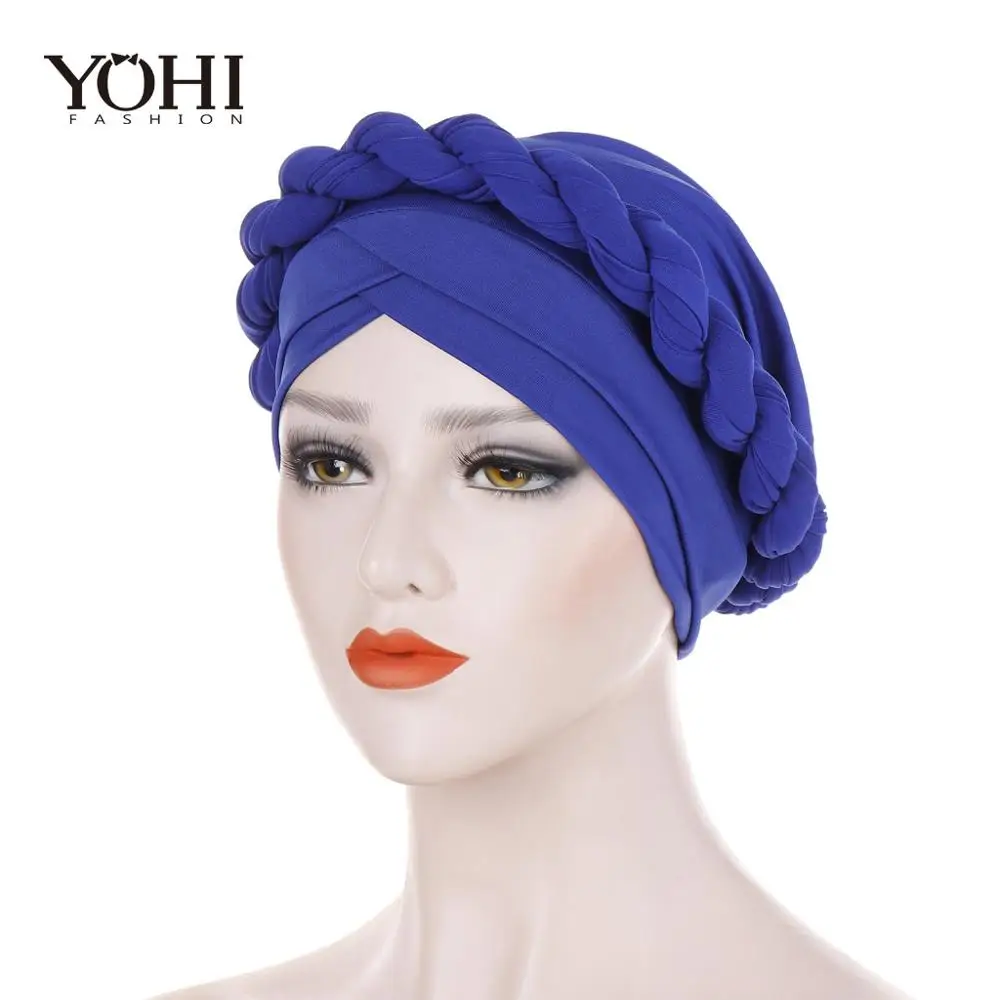 Женская плетеная Шапка тюрбан эластичная мусульманская шапка после