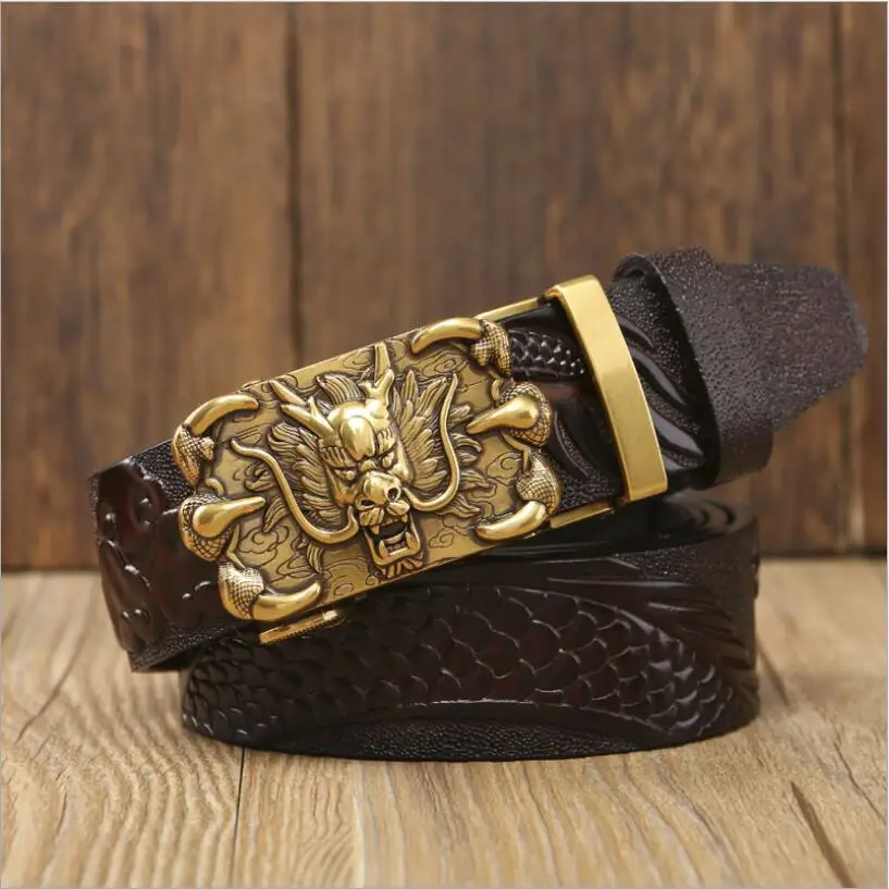 Automatic Buckle Genuine Leather Gold Dragon Belts Punk Style Cowboy Jeans Belt Quality Assuarance ZLB375
Automatic Buckle Genuine Leather Gold Dragon Belts Punk Style Cowboy Jeans Belt Quality Assuarance ZLB375