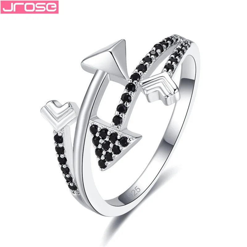 JROSE Reverse Arrow Design Sterling Silver 925 Jewelry Wedding Rings For Women Charms Black Cubic Zircon Engagement Party Gifts
JROSE Reverse Arrow Design Sterling Silver 925 Jewelry Wedding Rings For Women Charms Black Cubic Zircon Engagement Party Gifts