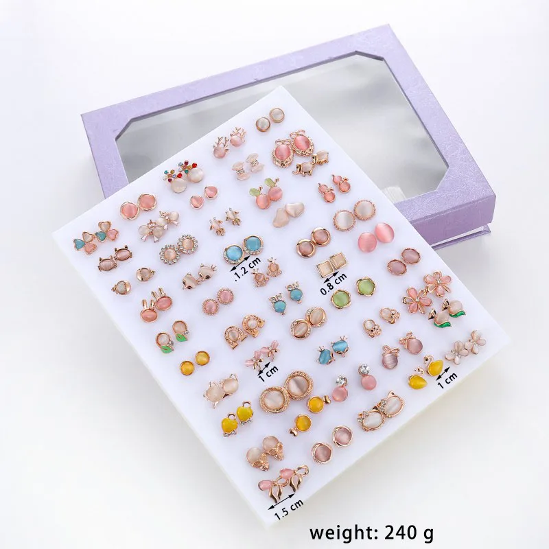50 Pairs/Set Random Cute Animal Opal Stud Earrings For Women Girls Kids Jewelry Fashion Gold Metal Alloy Geometric Earring Set
50 Pairs/Set Random Cute Animal Opal Stud Earrings For Women Girls Kids Jewelry Fashion Gold Metal Alloy Geometric Earring Set